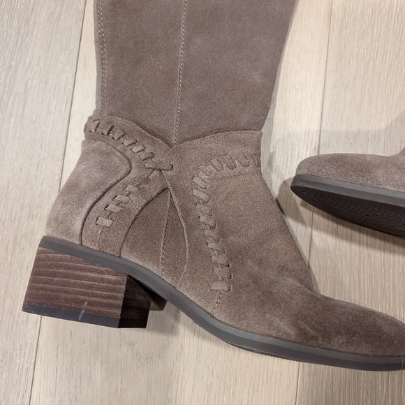 Vince Camuto Tall Suede Riding Boots in Taupe - Picture 13 of 16